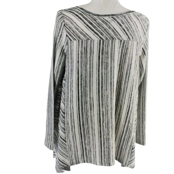 Verve Ami White Black Stripe High Low Oversized Pull-Over Sweater, Size … - Picture 4 of 6